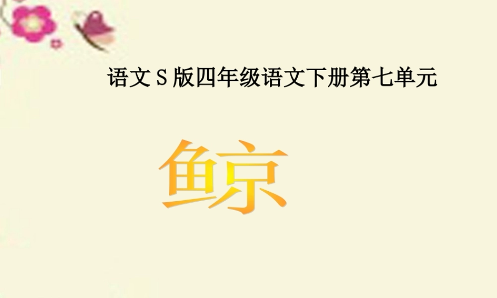 四年级语文下册 第7单元 26《鲸》课件5 语文S版-语文S版小学四年级下册语文课件