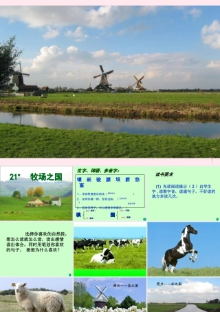 四年级语文下册 第六单元 21《牧场之国》课堂教学课件1 新人教版-新人教版小学四年级下册语文课件