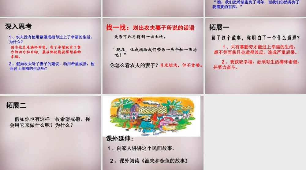 四年级语文上册《希望戒指》课件 语文A版-语文A版小学四年级上册语文课件