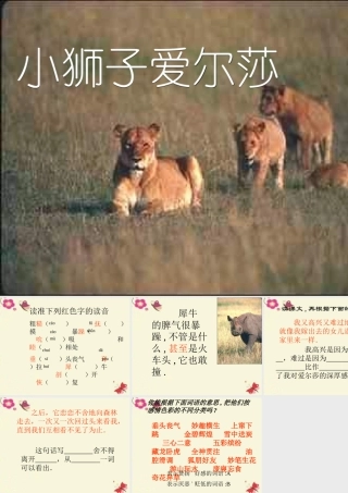 四年级语文下册 第7单元 28《小狮子爱尔莎》课件2 语文S版-语文S版小学四年级下册语文课件