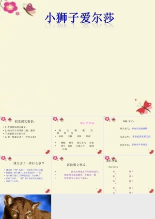 四年级语文下册 第7单元 28《小狮子爱尔莎》课件5 语文S版-语文S版小学四年级下册语文课件