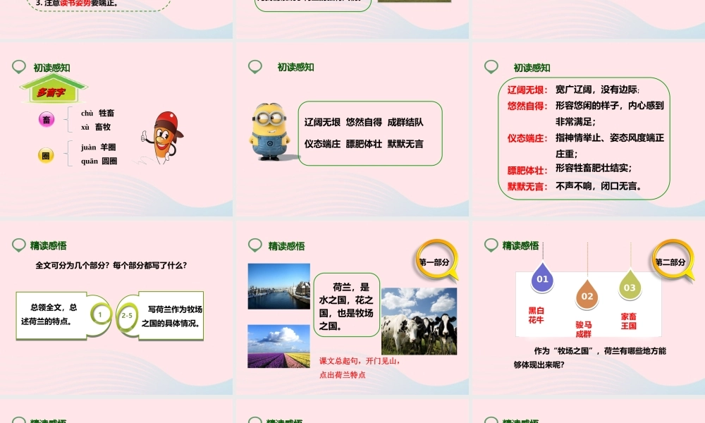 四年级语文下册 第六单元 22 牧场之国课件2 新人教版-新人教版小学四年级下册语文课件