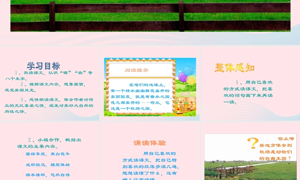 四年级语文下册 第六单元 22 牧场之国课件3 新人教版-新人教版小学四年级下册语文课件