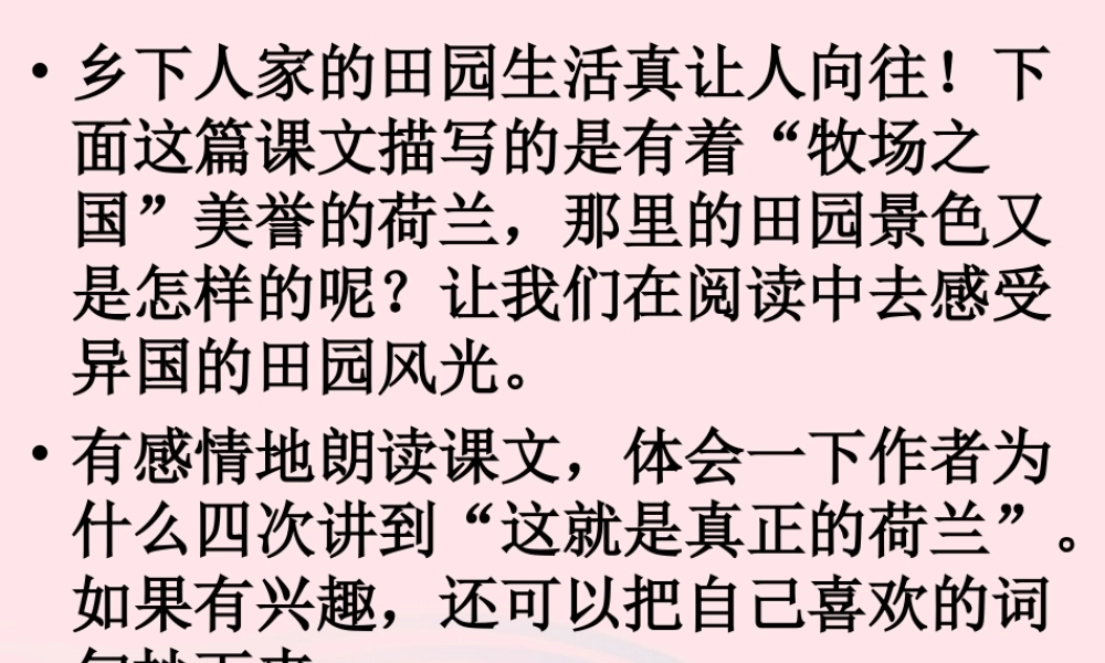 四年级语文下册 第六单元 22 牧场之国课件4 新人教版-新人教版小学四年级下册语文课件