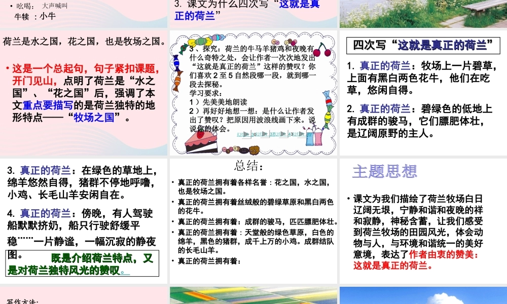 四年级语文下册 第六单元 22 牧场之国课件4 新人教版-新人教版小学四年级下册语文课件