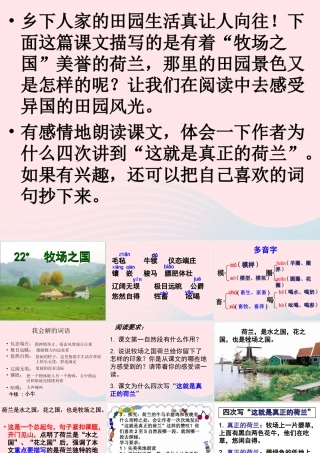 四年级语文下册 第六单元 22 牧场之国课件4 新人教版-新人教版小学四年级下册语文课件