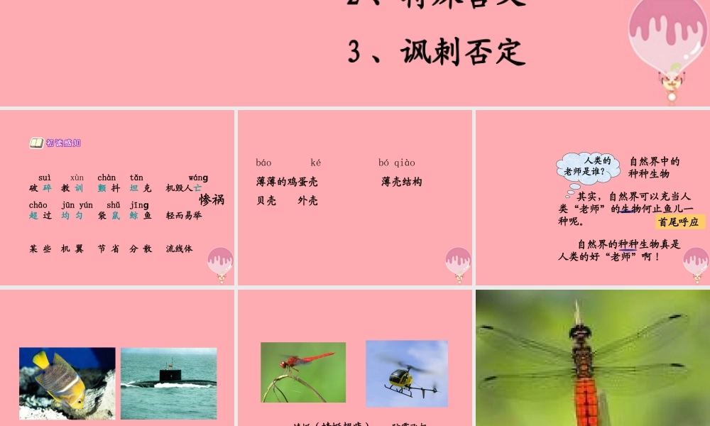 四年级语文上册 第三单元 人类的“老师”课件3 湘教版-湘教版小学四年级上册语文课件