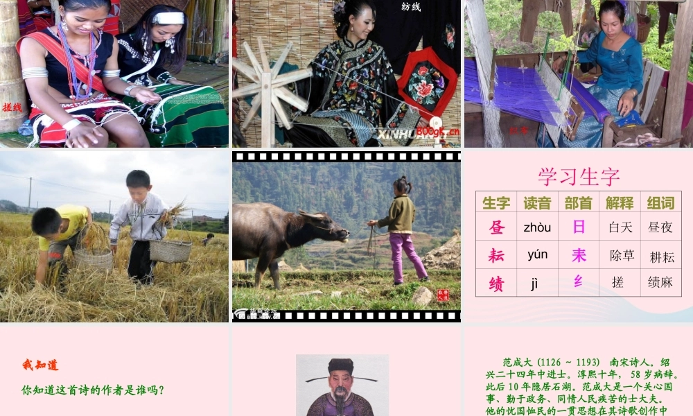 四年级语文下册 第六单元 23古诗词三首《四时田园杂兴》课件 新人教版-新人教版小学四年级下册语文课件