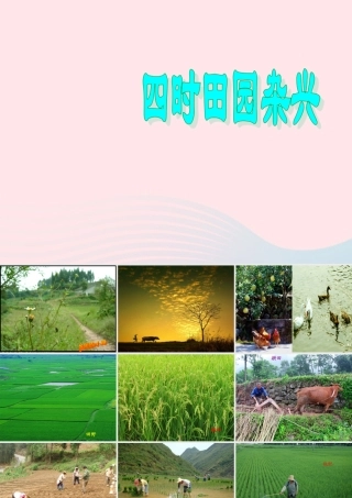 四年级语文下册 第六单元 23古诗词三首《四时田园杂兴》课件 新人教版-新人教版小学四年级下册语文课件