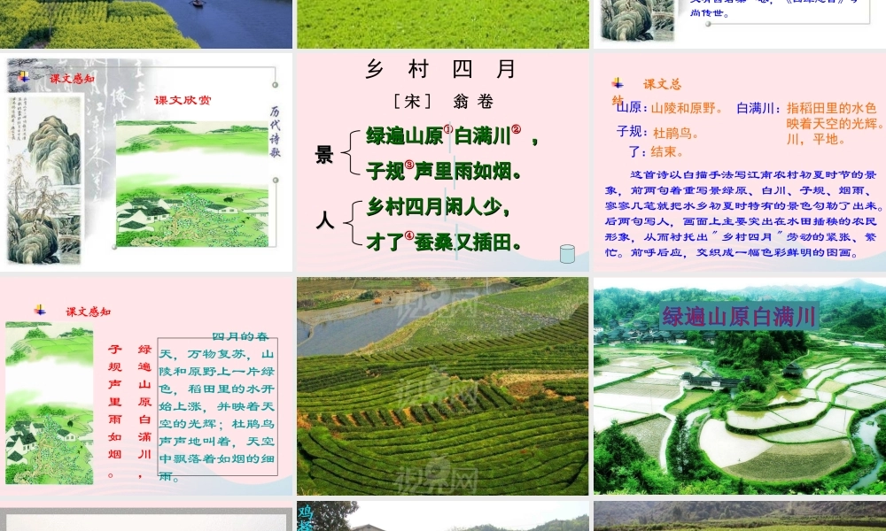 四年级语文下册 第六单元 23古诗词三首《乡村四月》课件 新人教版-新人教版小学四年级下册语文课件