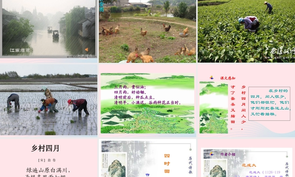 四年级语文下册 第六单元 23古诗词三首《乡村四月》课件 新人教版-新人教版小学四年级下册语文课件