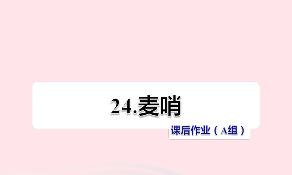 四年级语文下册 第六单元 24 麦哨（第2课时）课件 新人教版-新人教版小学四年级下册语文课件