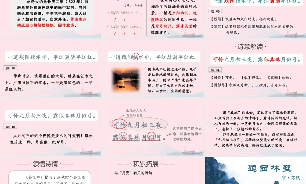 文上册 第三单元 9 古诗三首课件