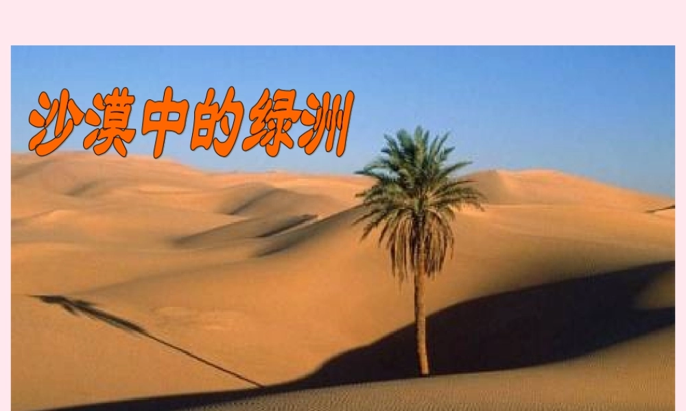 四年级语文下册 第六单元 第19课《沙漠中的绿洲》课件2 苏教版-苏教版小学四年级下册语文课件