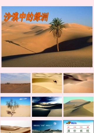 四年级语文下册 第六单元 第19课《沙漠中的绿洲》课件2 苏教版-苏教版小学四年级下册语文课件