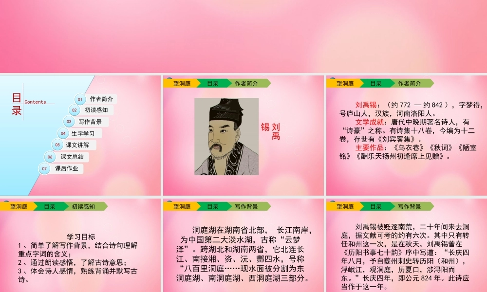 四年级语文下册 1 望洞庭教学课件 新人教版-新人教版小学四年级下册语文课件