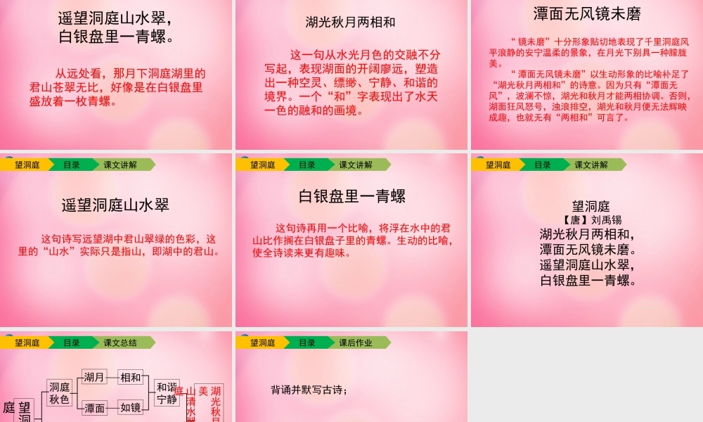 四年级语文下册 1 望洞庭教学课件 新人教版-新人教版小学四年级下册语文课件