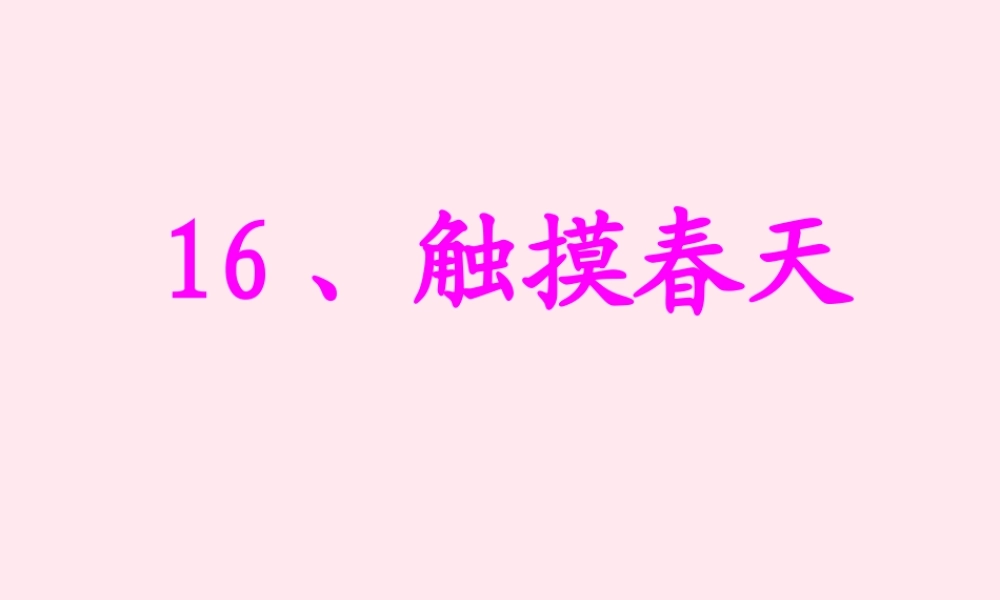 四年级语文下册 第五单元 16《触摸春天》课堂教学课件2 新人教版-新人教版小学四年级下册语文课件