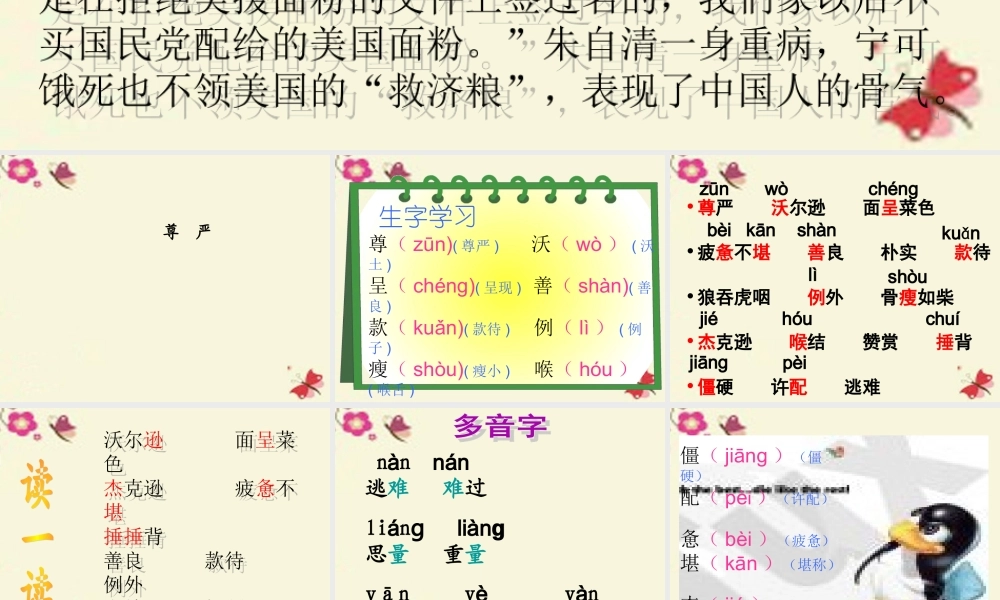 四年级语文下册 第8单元 36《尊严》课件3 沪教版-沪教版小学四年级下册语文课件