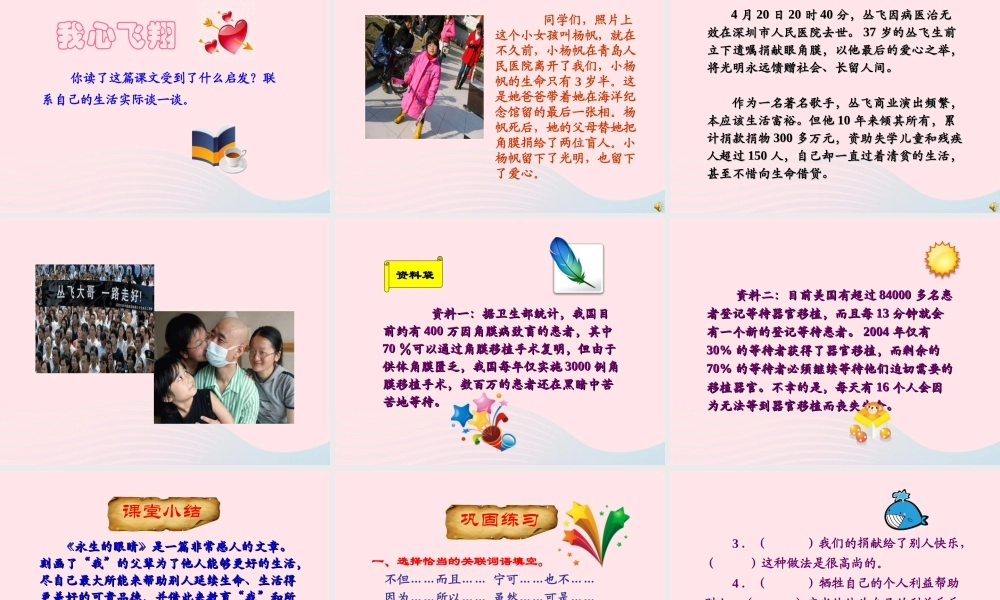 四年级语文下册 第五单元 17《永生的眼睛》课堂教学课件3 新人教版-新人教版小学四年级下册语文课件