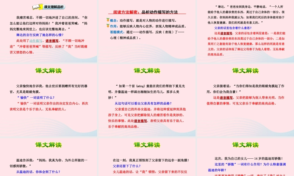 四年级语文下册 第五单元 18 永生的眼睛课件1 新人教版-新人教版小学四年级下册语文课件