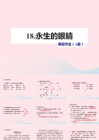 四年级语文下册 第五单元 18 永生的眼睛课件2 新人教版-新人教版小学四年级下册语文课件