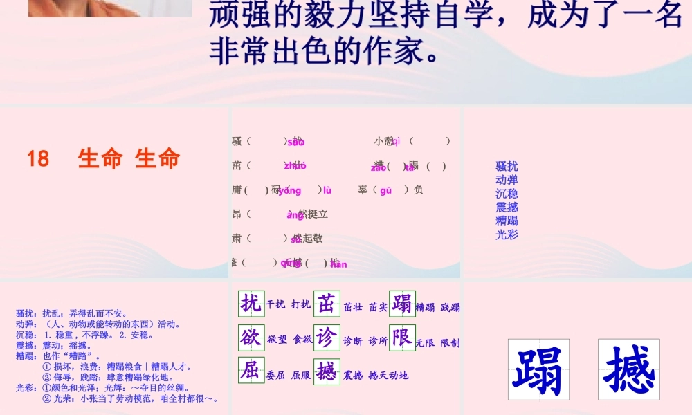 四年级语文下册 第五单元 18《生命 生命》课堂教学课件1 新人教版-新人教版小学四年级下册语文课件