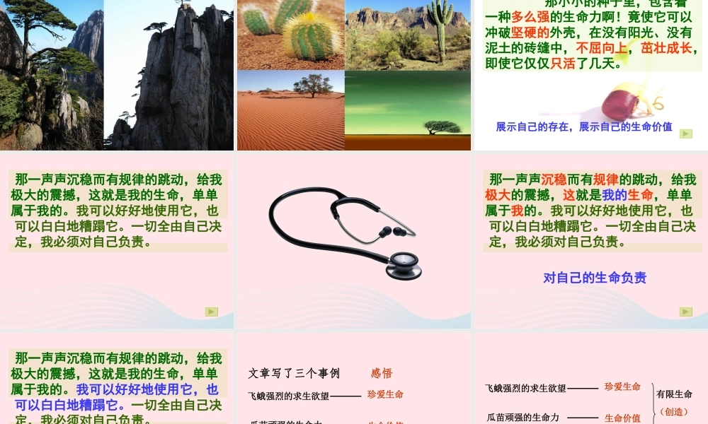 四年级语文下册 第五单元 18《生命 生命》课堂教学课件1 新人教版-新人教版小学四年级下册语文课件