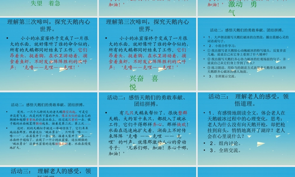 四年级语文下册 16 天鹅的故事课件2 苏教版-苏教版小学四年级下册语文课件
