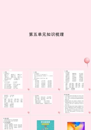 四年级语文上册 第五组知识梳理习题课件 新人教版-新人教版小学四年级上册语文课件