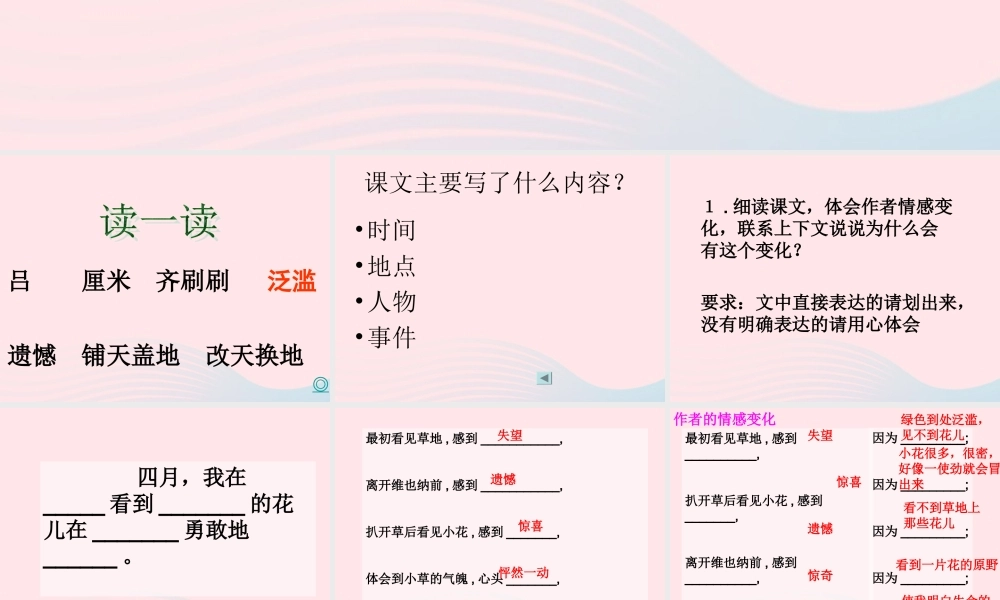 四年级语文下册 第五单元 19《花的勇气》课堂教学课件3 新人教版-新人教版小学四年级下册语文课件