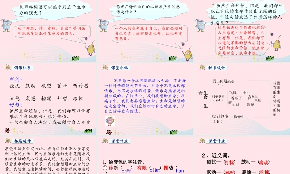 四年级语文下册 第五单元 19生命 生命课件 新人教版-新人教版小学四年级下册语文课件