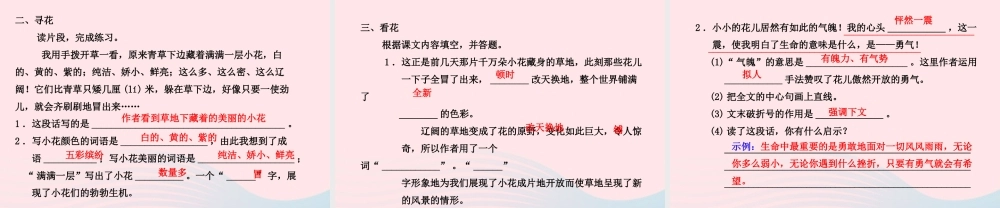 四年级语文下册 第五单元 20 花的勇气（第2课时）课件 新人教版-新人教版小学四年级下册语文课件