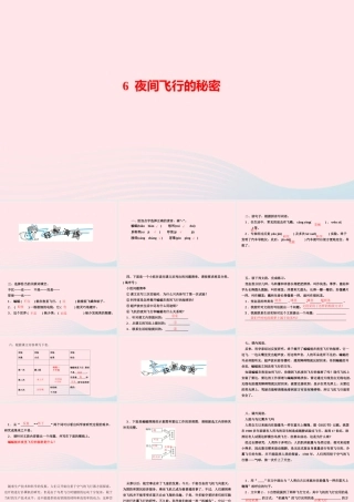 四年级语文上册 第二单元 6 夜间飞行的秘密作业课件 新人教版-新人教版小学四年级上册语文课件