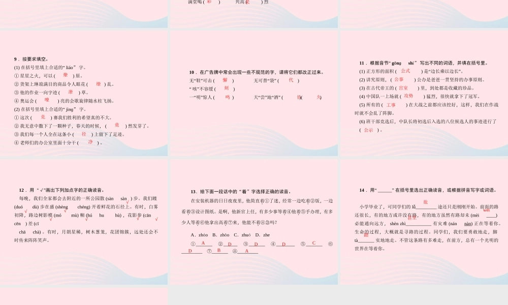 小升初语文 第4天 同音字 多音字 错别字课件-人教版小学六年级全册语文课件
