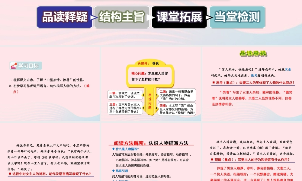 四年级语文上册 第二单元 6《炊烟》第2课时优秀课件 冀教版-冀教版小学四年级上册语文课件