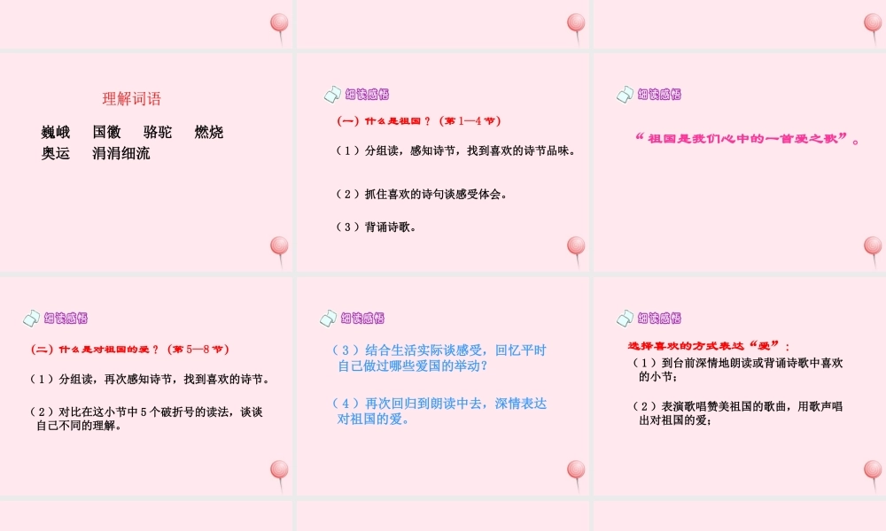 四年级语文下册 第五单元 第18课《我们爱祖国》课件 西师大版-西师大版小学四年级下册语文课件