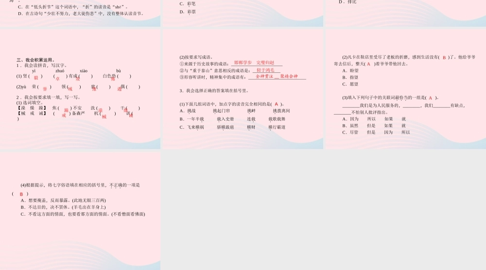 小升初语文 第37天 字词（一）课件-人教版小学六年级全册语文课件