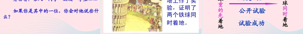 四年级语文下册 第七单元 24《两个铁球同时着地》课堂教学课件1 新人教版-新人教版小学四年级下册语文课件