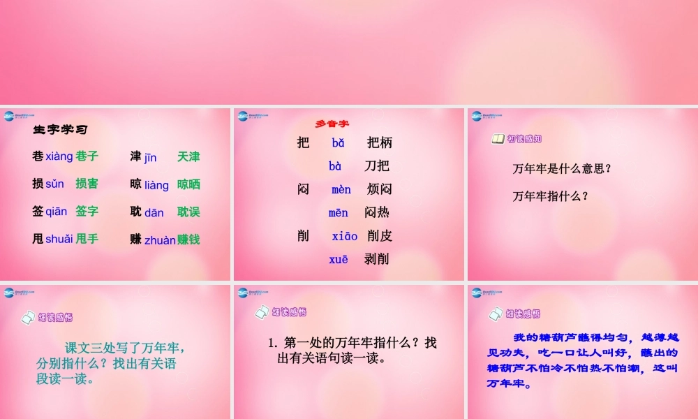 四年级语文下册 6 万年牢教学课件 新人教版-新人教版小学四年级下册语文课件