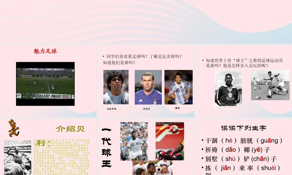 四年级语文上册 第六单元 28《球王贝利》名师课件 冀教版-冀教版小学四年级上册语文课件