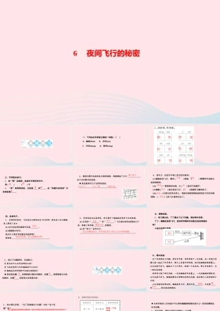 四年级语文上册 第二单元 6夜间飞行的秘密作业课件 新人教版-新人教版小学四年级上册语文课件
