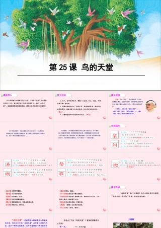 四年级语文下册 第七单元 25 鸟的天堂课件 语文S版-语文S版小学四年级下册语文课件