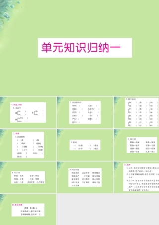 小学》单元知识归纳课件 新人教版-新人教版小学三年级上册语文课件