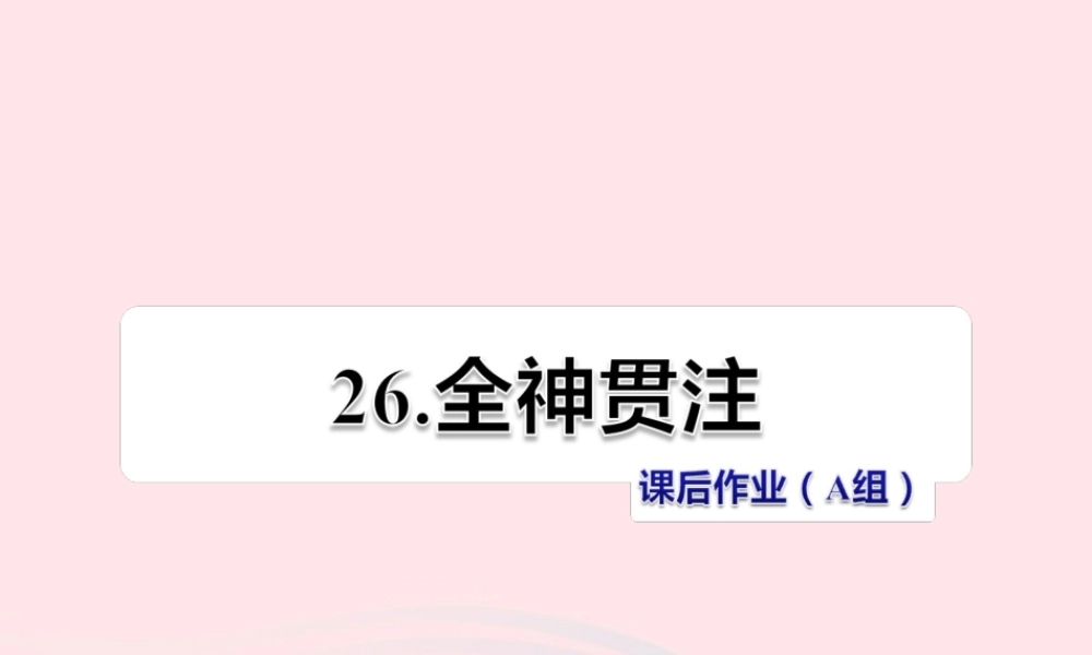 四年级语文下册 第七单元 26 全神贯注（第2课时）课件 新人教版-新人教版小学四年级下册语文课件