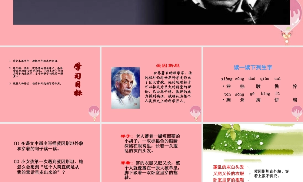 四年级语文上册 第六单元 爱因斯坦与小女孩课件4 鄂教版-鄂教版小学四年级上册语文课件