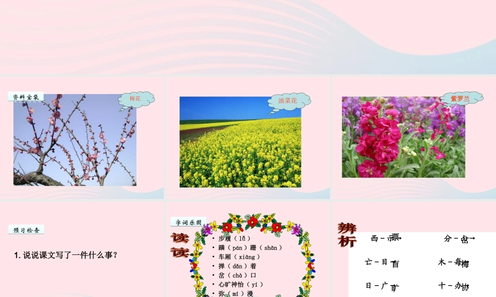 四年级语文上册 第二单元 7《赏花》优佳课件 冀教版-冀教版小学四年级上册语文课件