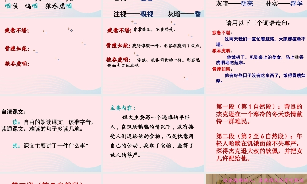 四年级语文上册 第二单元 7《尊严》优培课件 鲁教版-鲁教版小学四年级上册语文课件