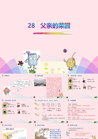 四年级语文下册 第七单元 28 父亲的菜园课件1 新人教版-新人教版小学四年级下册语文课件