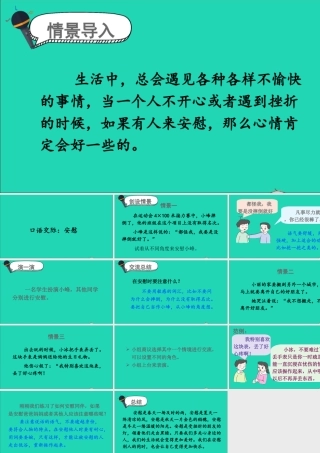 四年级语文上册 第六单元 口语交际 安慰课件 新人教版-新人教版小学四年级上册语文课件